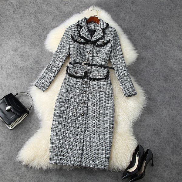 two piece dress female runway mode turn down collar full sleeve midi chess straight tweed dress in elegant winter wool lady work dressed 5zv, White
two piece dress female runway mode turn down collar full sleeve midi chess straight tweed dress in elegant winter wool lady work dressed 5zv, White