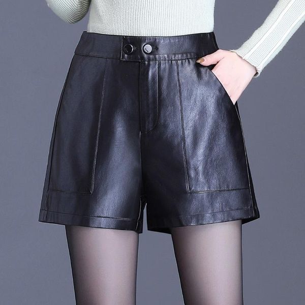 women's shorts autumn pu leather high waist ladies casual artificial a-line bottoms wide-legged winter women 5xl, White;black
women's shorts autumn pu leather high waist ladies casual artificial a-line bottoms wide-legged winter women 5xl, White;black