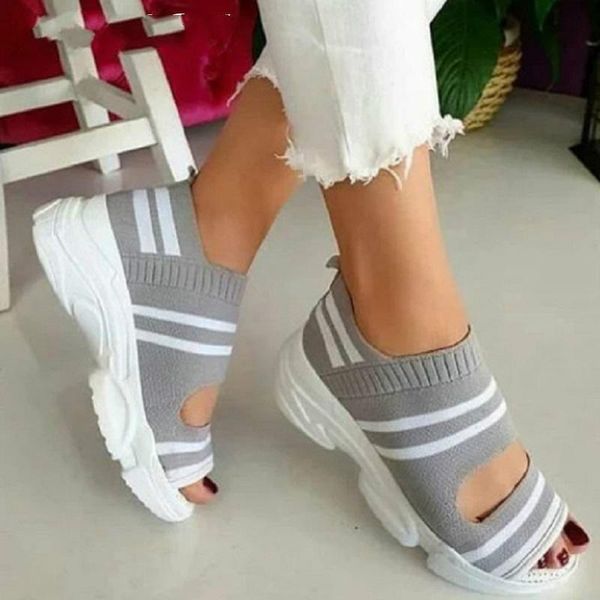 summer women sandals open toe wedges platform ladies shoes knitting ligweig sneakers big size patos mujer, Black
summer women sandals open toe wedges platform ladies shoes knitting ligweig sneakers big size patos mujer, Black