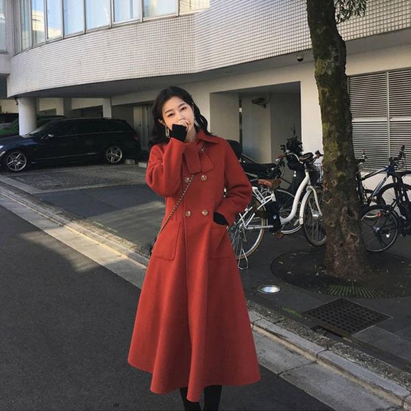 women's wool & blends autumn temperament woolen coat winter 2021 japanese sweet jacket korean version simple ladies casual outerwear, Black
women's wool & blends autumn temperament woolen coat winter 2021 japanese sweet jacket korean version simple ladies casual outerwear, Black