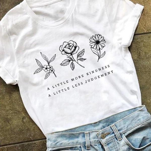 little more kindness less judgement t-shirt women aesthetic floral graphic tees save planet t shirt cotton women's, White
little more kindness less judgement t-shirt women aesthetic floral graphic tees save planet t shirt cotton women's, White