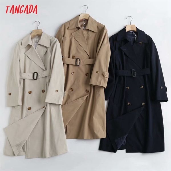 tangada autumn women england style classic long coat elegant long sleeve with blet office lady coats 6c14 211109, Black;brown
tangada autumn women england style classic long coat elegant long sleeve with blet office lady coats 6c14 211109, Black;brown