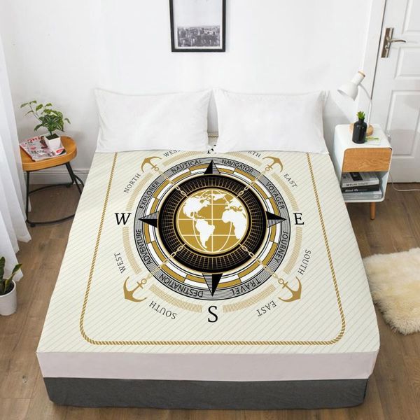 sheets & sets 3d printed navigation big compass soft fitted sheet with elastic band solid bed cover-wrinkle abrasion resistant 
sheets & sets 3d printed navigation big compass soft fitted sheet with elastic band solid bed cover-wrinkle abrasion resistant