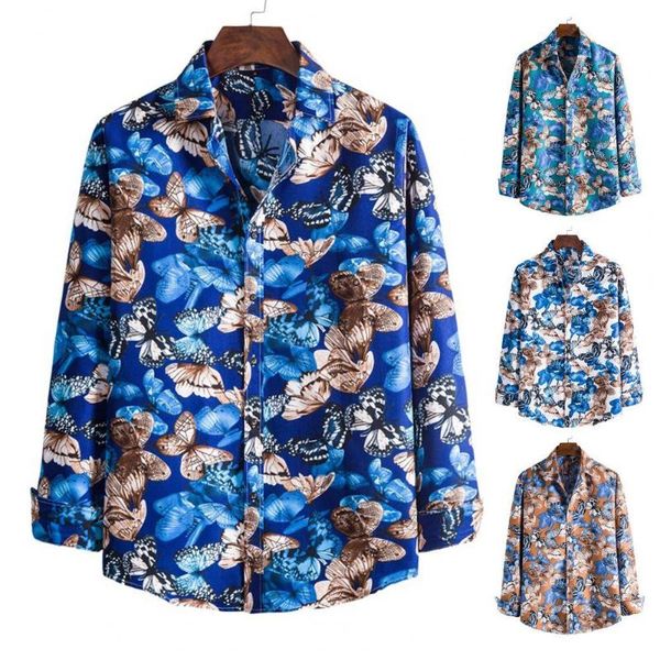 men's casual shirts summer shirt butterflies print buttons streetwear men long sleeve lapel for party, White;black
men's casual shirts summer shirt butterflies print buttons streetwear men long sleeve lapel for party, White;black