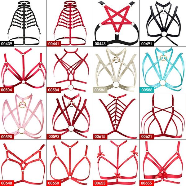 red body harness bras for women soft strappy hollow out bra plus size punk goth dance rave elastic adjust lingerie, Black;white
red body harness bras for women soft strappy hollow out bra plus size punk goth dance rave elastic adjust lingerie, Black;white