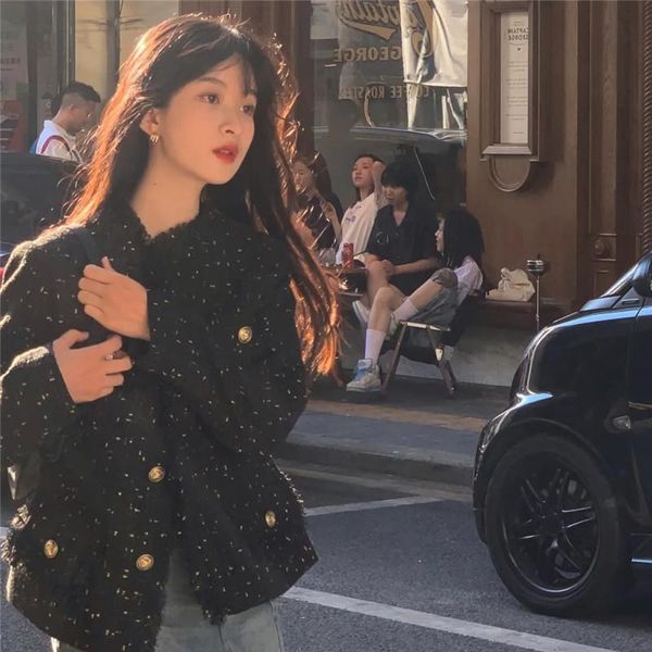 women's jackets tweed bright silk woven coat, fashionable tassel long sleeve fashion double breasted jiaket, Black;brown
women's jackets tweed bright silk woven coat, fashionable tassel long sleeve fashion double breasted jiaket, Black;brown