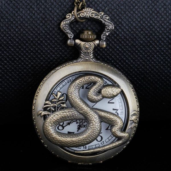 pocket watches bronze snake hollow quartz watch art pendant fob necklace chain, Slivery;golden
pocket watches bronze snake hollow quartz watch art pendant fob necklace chain, Slivery;golden