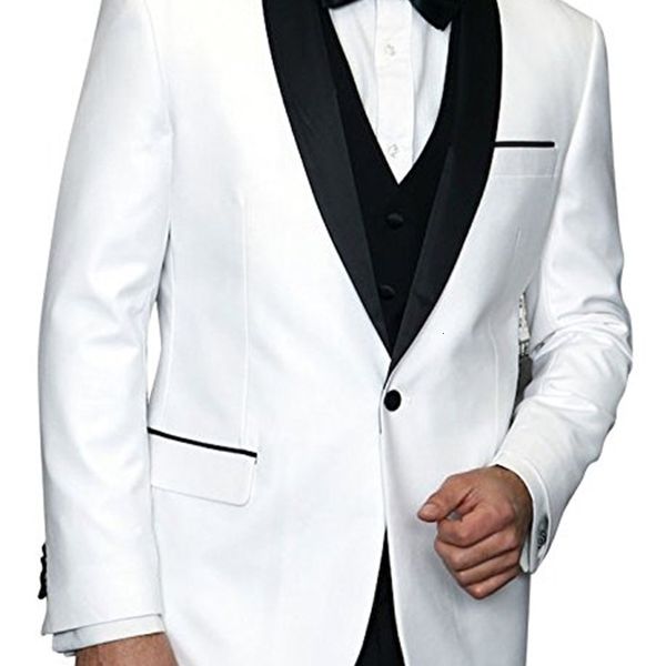 men's suits & blazers est groomsmen one button groom tuxedos shawl black lapel men wedding man bridegroom (jacket + pants vest bow, White;black
men's suits & blazers est groomsmen one button groom tuxedos shawl black lapel men wedding man bridegroom (jacket + pants vest bow, White;black