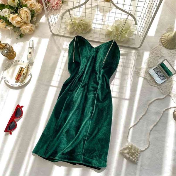 chain sling velvet dress women sleeveless v neck padded solid color elegant vestidos k272 210527, Black;gray
chain sling velvet dress women sleeveless v neck padded solid color elegant vestidos k272 210527, Black;gray