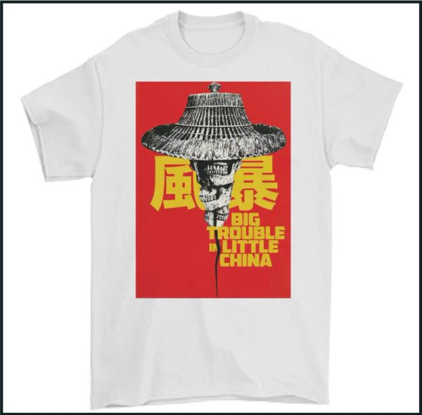 big trouble in little china mens t-shirt high lo pan 80s classic action film, White;black
big trouble in little china mens t-shirt high lo pan 80s classic action film, White;black