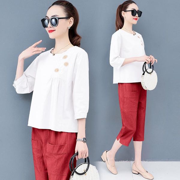 plus size cotton and linen leisure fashion suits large women's summer embroidery crop +pants two-piece sets two piece dress, White
plus size cotton and linen leisure fashion suits large women's summer embroidery crop +pants two-piece sets two piece dress, White