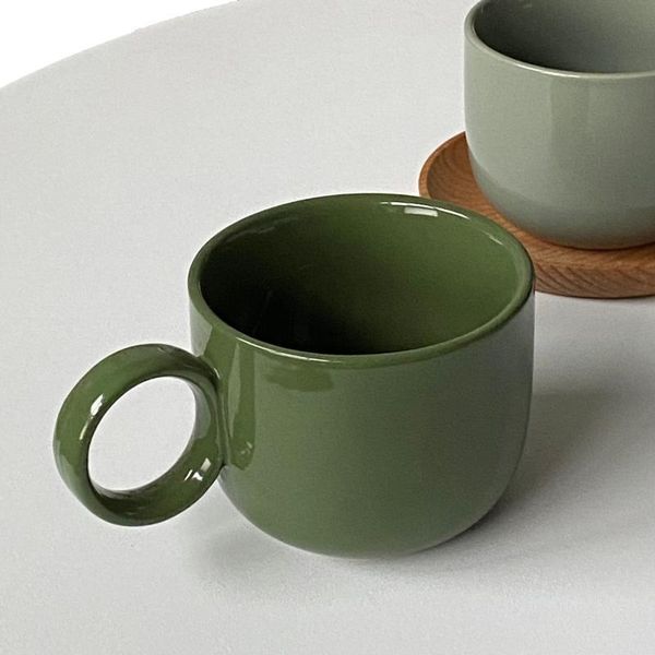 mugs 250ml ring handle coffee mug ceramic dark light green nordic style simple design tea water milk juice cups
mugs 250ml ring handle coffee mug ceramic dark light green nordic style simple design tea water milk juice cups