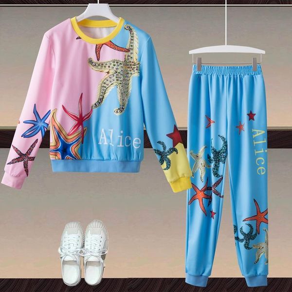 women's two piece pants designer autumn diamond long sleeved casual print vintage elegant fashion office party suit, White
women's two piece pants designer autumn diamond long sleeved casual print vintage elegant fashion office party suit, White
