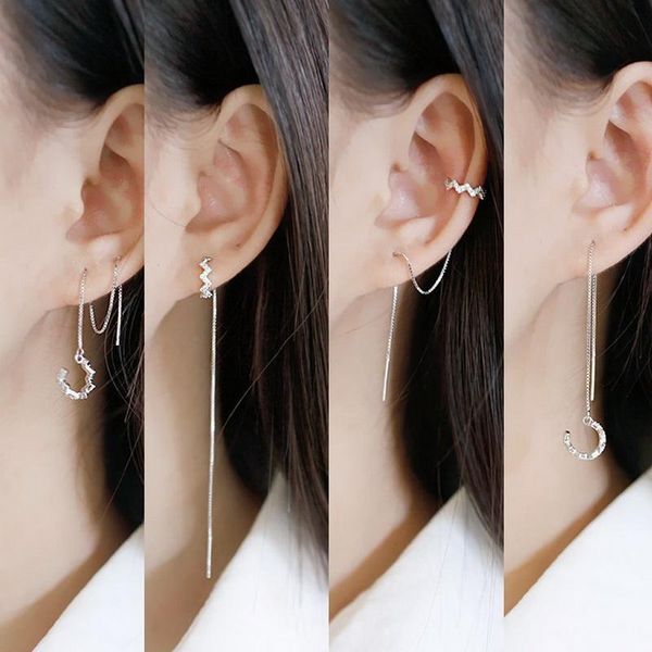 pair ear clip long tassel earrings for women 4 ways to wear zircon cuff pendientes earring line fashion jewelry party favor
pair ear clip long tassel earrings for women 4 ways to wear zircon cuff pendientes earring line fashion jewelry party favor