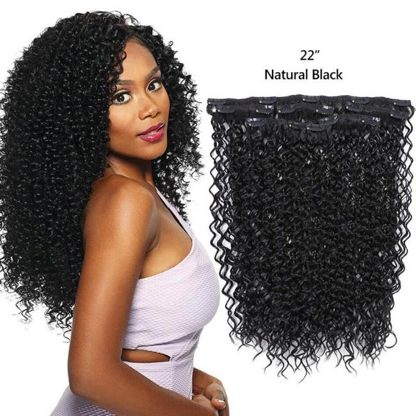 synthetic wigs 7 pieces/set 22" hairpiece 140g jerry curly 20 clips in false styling hair clip heat resistant, Black
synthetic wigs 7 pieces/set 22" hairpiece 140g jerry curly 20 clips in false styling hair clip heat resistant, Black