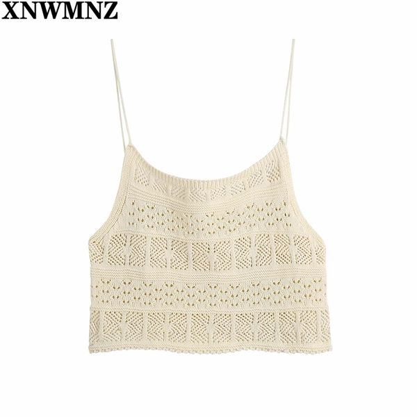 women fashion hollow out cropped knitted tank vintage o neck thin straps female camis mujer chic 210520, White;black
women fashion hollow out cropped knitted tank vintage o neck thin straps female camis mujer chic 210520, White;black