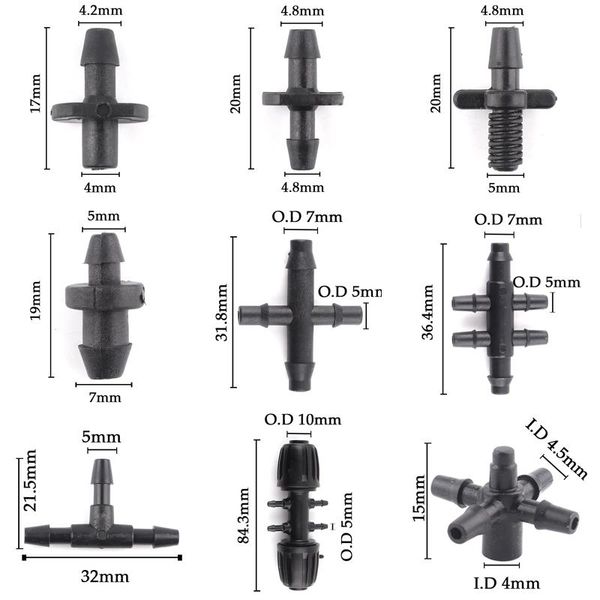 watering equipments 50pcs 3/5mm 1/8'' garden irrigation hose connectors barbed silng hook tee coupling to 4/7 8/11 16pe pipe nut c
watering equipments 50pcs 3/5mm 1/8'' garden irrigation hose connectors barbed silng hook tee coupling to 4/7 8/11 16pe pipe nut c
