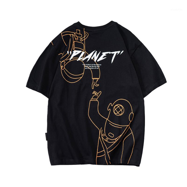 t-shirt simple character line printing casual planet astronaut original fashion streetwear men's t-shirts, White;black
t-shirt simple character line printing casual planet astronaut original fashion streetwear men's t-shirts, White;black