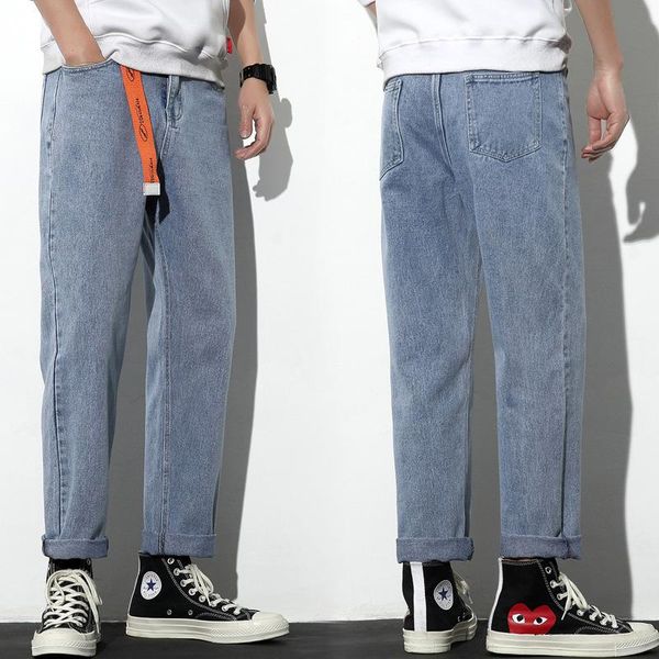 men's jeans mens loose casual pants fashion streetwear men hip hop slim fit, Blue