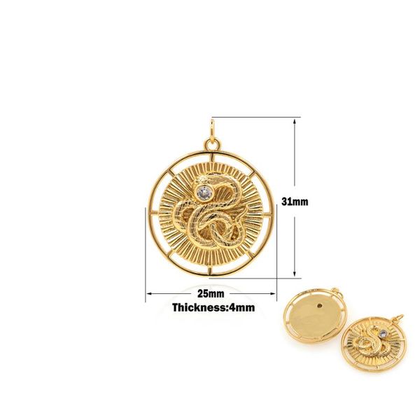 charms women's snake pendant zircon minimalist style fashion disc birthday jewelry gift, Bronze;silver
charms women's snake pendant zircon minimalist style fashion disc birthday jewelry gift, Bronze;silver