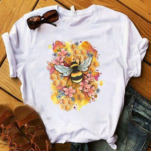 women's t-shirt honey bee yellow graphic shirts unusual trend cotton trip tee men's round neck black women dropship top, White
women's t-shirt honey bee yellow graphic shirts unusual trend cotton trip tee men's round neck black women dropship top, White