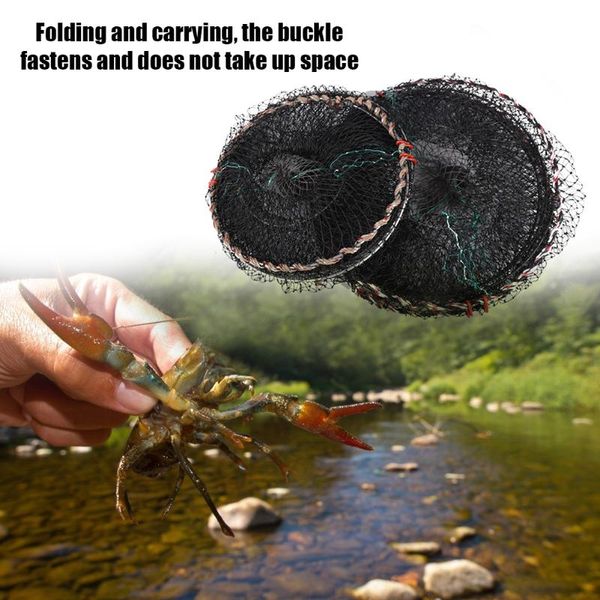 fishing accessories foldable bait cast mesh trap net portable landing shrimp cage for fish crayfish crab with hand rope floating circle
fishing accessories foldable bait cast mesh trap net portable landing shrimp cage for fish crayfish crab with hand rope floating circle