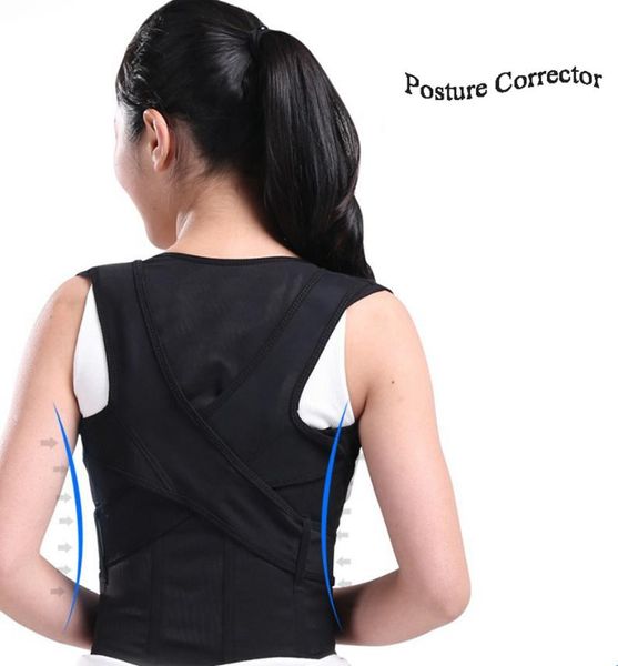 women adjustable back posture corrector clavicle spine shoulder pad lumbar brace support belt correction, Black;blue
women adjustable back posture corrector clavicle spine shoulder pad lumbar brace support belt correction, Black;blue
