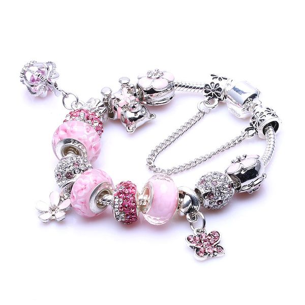 2020 new pandora series pink glass bead bracelet diy butterfly pendant cute style fashion, Golden;silver
2020 new pandora series pink glass bead bracelet diy butterfly pendant cute style fashion, Golden;silver