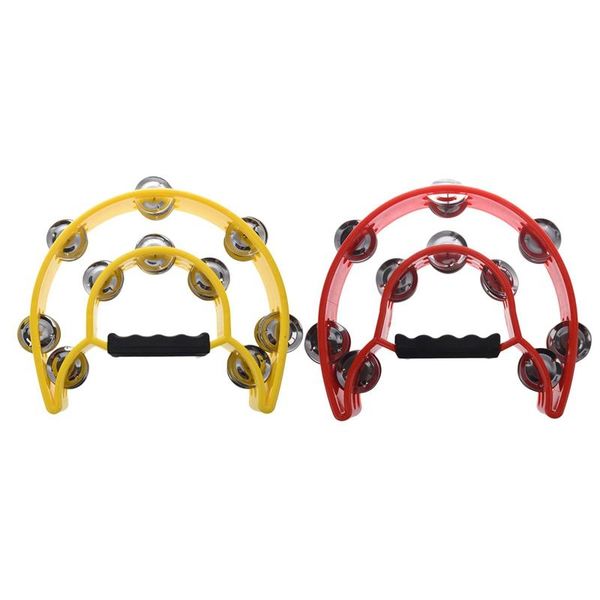accessories 2 pcs double half moon tambourine percussion drum plastic handle 32 jingle grip instrument, red & yellow
accessories 2 pcs double half moon tambourine percussion drum plastic handle 32 jingle grip instrument, red & yellow