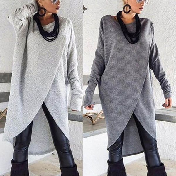 casual dresses women spring autumn long sleeve pullover o neck oblique bifurcation sweater irregular hem loose, Black;gray
casual dresses women spring autumn long sleeve pullover o neck oblique bifurcation sweater irregular hem loose, Black;gray