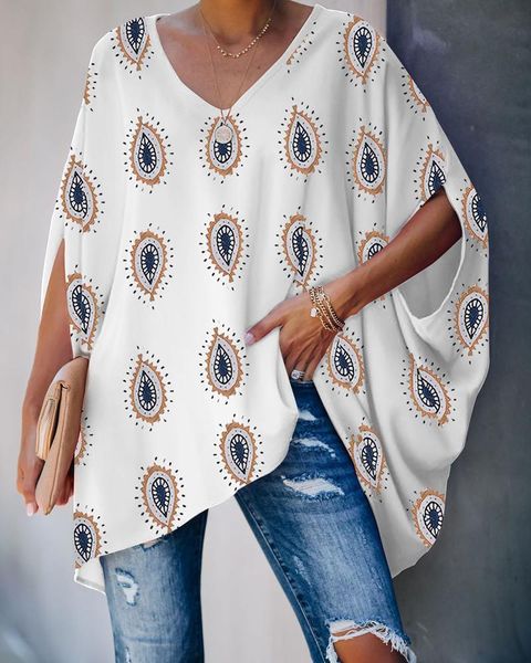 women's t-shirt superaen 2021 summer women casual v neck batwing sleeve plus size fashion printed t shirt, White
women's t-shirt superaen 2021 summer women casual v neck batwing sleeve plus size fashion printed t shirt, White