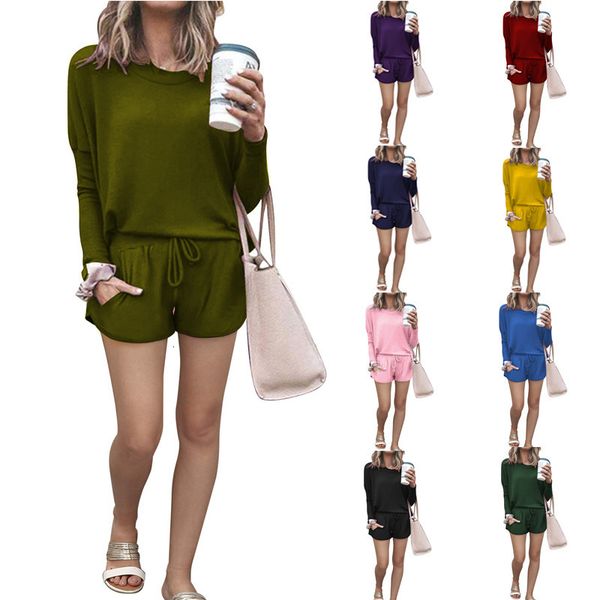 women's tracksuits 2021 designer autumn and winter home loose solid color long sleeve shorts two-piece set fashion casual round ne, Gray
women's tracksuits 2021 designer autumn and winter home loose solid color long sleeve shorts two-piece set fashion casual round ne, Gray