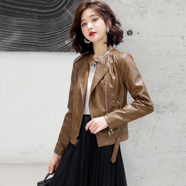 hangzhou women's 2021 spring new korean slim fit pu leather short coat cl2121, Black
hangzhou women's 2021 spring new korean slim fit pu leather short coat cl2121, Black
