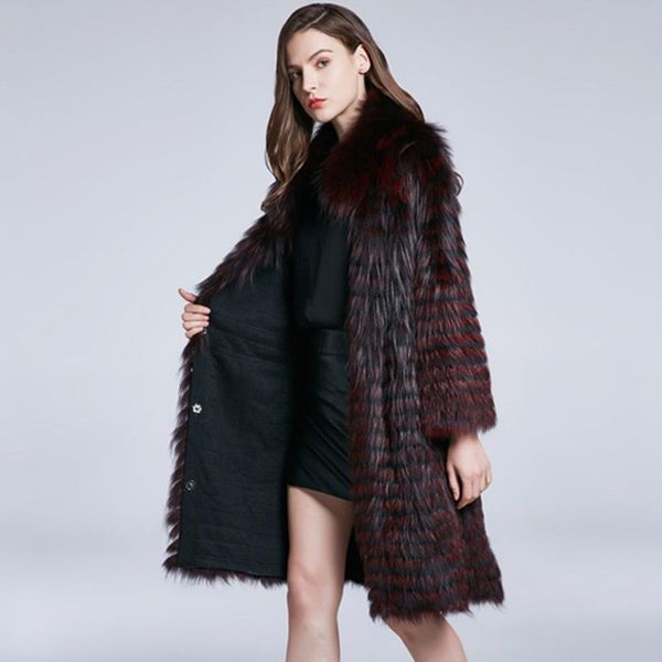 women's fur & faux long green color wine red coat 3d print real genuine leather outwear women with covered button winter clothes, Black
women's fur & faux long green color wine red coat 3d print real genuine leather outwear women with covered button winter clothes, Black