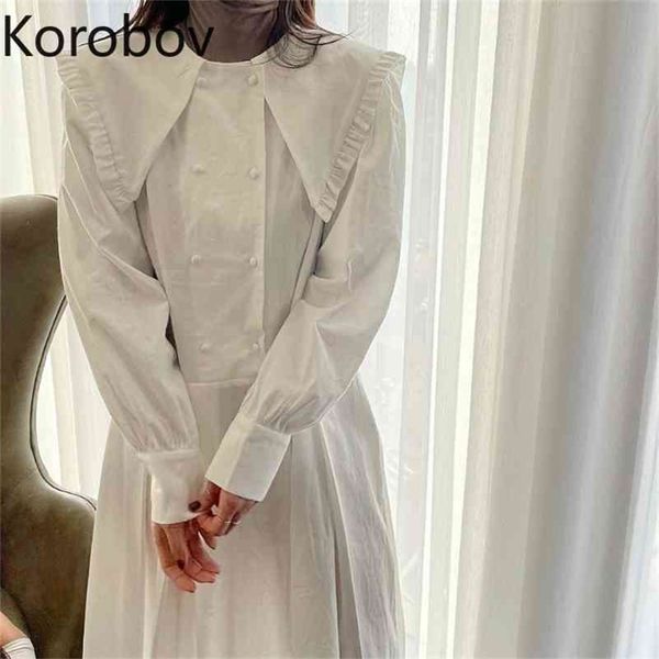 elegant turn down collar long sleeve dress women double breasted a line mid calf korean sweet pleated dresses vestidos mujer 210430, Black;gray
elegant turn down collar long sleeve dress women double breasted a line mid calf korean sweet pleated dresses vestidos mujer 210430, Black;gray