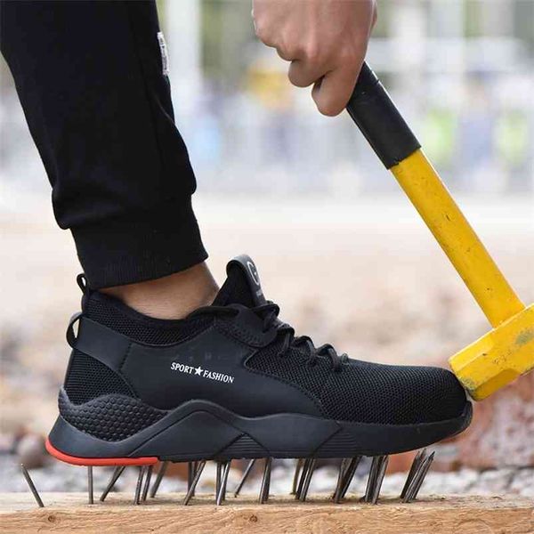 men's breathable steel toe cap anti smash protective work shoes short boots men puncture proof safety shoes 210923, Black
men's breathable steel toe cap anti smash protective work shoes short boots men puncture proof safety shoes 210923, Black