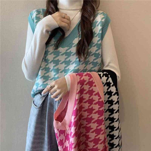 women geometric knitted sweater vest casual lady pullover sleeveless vintage female autumn winter jumper tank pullover, White;black
women geometric knitted sweater vest casual lady pullover sleeveless vintage female autumn winter jumper tank pullover, White;black