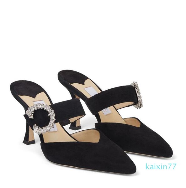 designer summer fashion sandals suede mules with crystal buckle high heels slip on pointed toe slipper perfect party,wedding eu35-43, Black
designer summer fashion sandals suede mules with crystal buckle high heels slip on pointed toe slipper perfect party,wedding eu35-43, Black