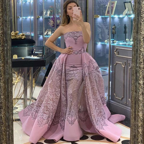 arabic strapless lace mermaid evening dresses with detachable train formal special occasion satin prom gowns plus size, Black;red
arabic strapless lace mermaid evening dresses with detachable train formal special occasion satin prom gowns plus size, Black;red