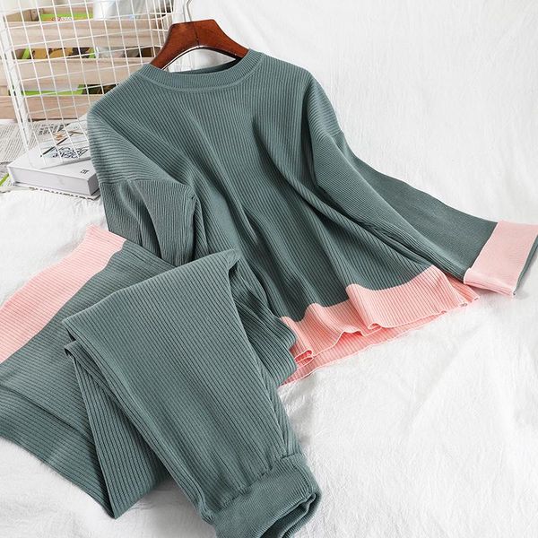 kintting 2 piece set women casual vintage streetwear o neck sweater pullover patchwork high waist wide leg trousers sets female women's, White
kintting 2 piece set women casual vintage streetwear o neck sweater pullover patchwork high waist wide leg trousers sets female women's, White