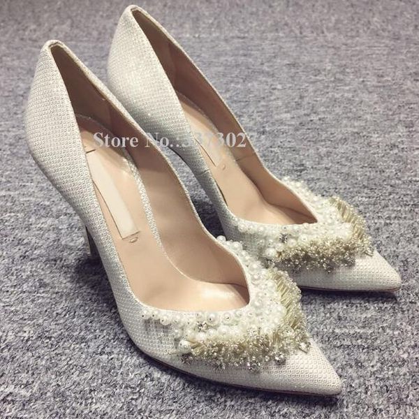 pointed toe bling string bead pearl decor wedding shoes women metal thin heel 12cm gladiator dress, Black
pointed toe bling string bead pearl decor wedding shoes women metal thin heel 12cm gladiator dress, Black
