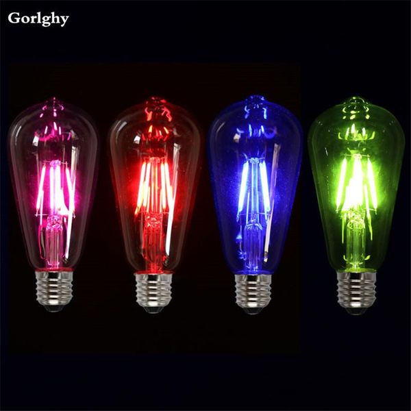 bulbs 1pcs pink blue green red warm color st64 4w led filament light cob edison retro dect for home bar ampoule lampara 220v
bulbs 1pcs pink blue green red warm color st64 4w led filament light cob edison retro dect for home bar ampoule lampara 220v
