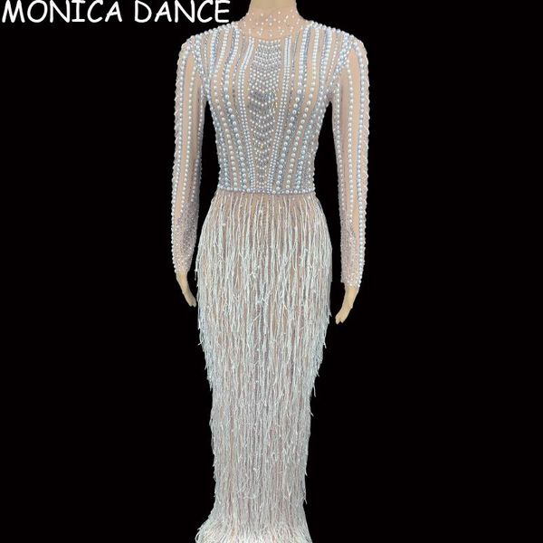 stage silver rhinestone pearl fringe long dress birthday celebrate transparent outfit women dancer nightclub casual dresses, Black;gray
stage silver rhinestone pearl fringe long dress birthday celebrate transparent outfit women dancer nightclub casual dresses, Black;gray