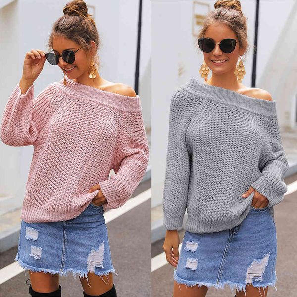 women's sweaters autumn and winter off the diagonal shoulder wide neck needle broad pullover woman's sweater dio1, White;black
women's sweaters autumn and winter off the diagonal shoulder wide neck needle broad pullover woman's sweater dio1, White;black