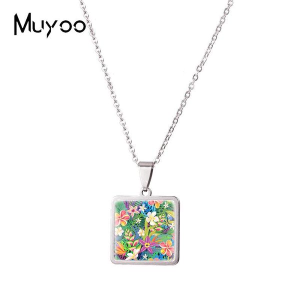 chains 2021 tropical plants flowers leaves colorful floral jungle patterns square pendant handmade stainless steel necklace, Silver
chains 2021 tropical plants flowers leaves colorful floral jungle patterns square pendant handmade stainless steel necklace, Silver