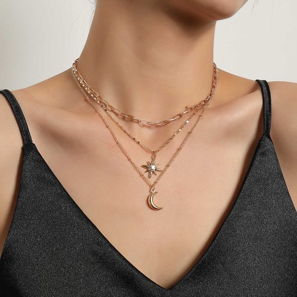 designer necklace bohemian gold moon choker for women cha statement star map heart pendant s jewelry gift, Silver
designer necklace bohemian gold moon choker for women cha statement star map heart pendant s jewelry gift, Silver