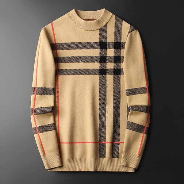 boutique sweater men's fashion round neck slim plaid bottom coat knitted, White;black
boutique sweater men's fashion round neck slim plaid bottom coat knitted, White;black
