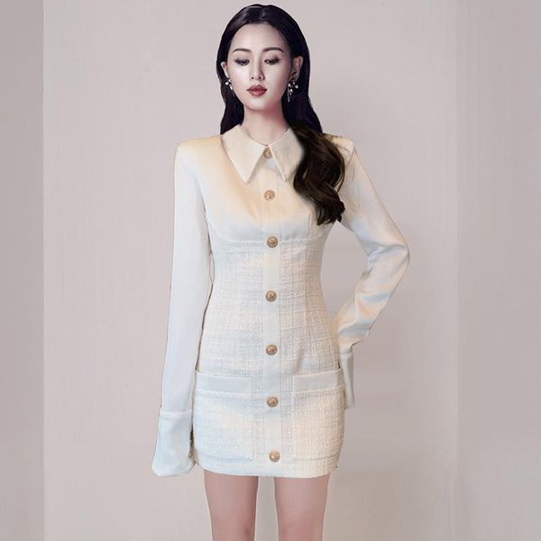 patchwork women dress full sleeve turn-down collar dresses white 392 casual, Black;gray
patchwork women dress full sleeve turn-down collar dresses white 392 casual, Black;gray