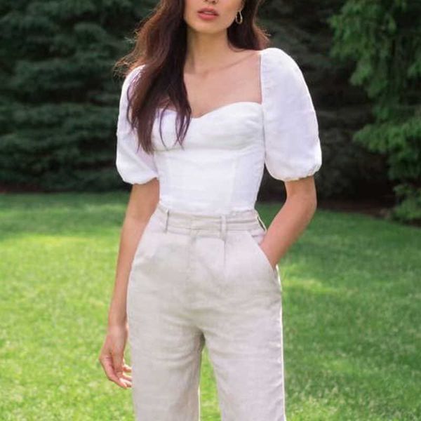 women shirt summer fashion simple slim chic youth women s casual office 210601, White
women shirt summer fashion simple slim chic youth women s casual office 210601, White
