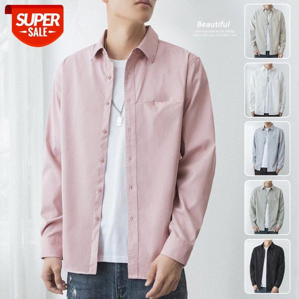 spring men's long-sleeved shirt casual korean version of the trend solid color jacket tide #xg4z, White;black
spring men's long-sleeved shirt casual korean version of the trend solid color jacket tide #xg4z, White;black